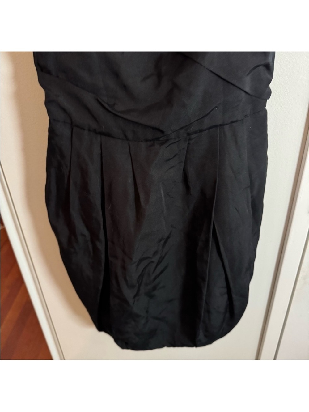 3.1 PHILLIP LIM Black Sculptural Sleeve Mini Dress | Cotton Silk - Picture 3 of 5